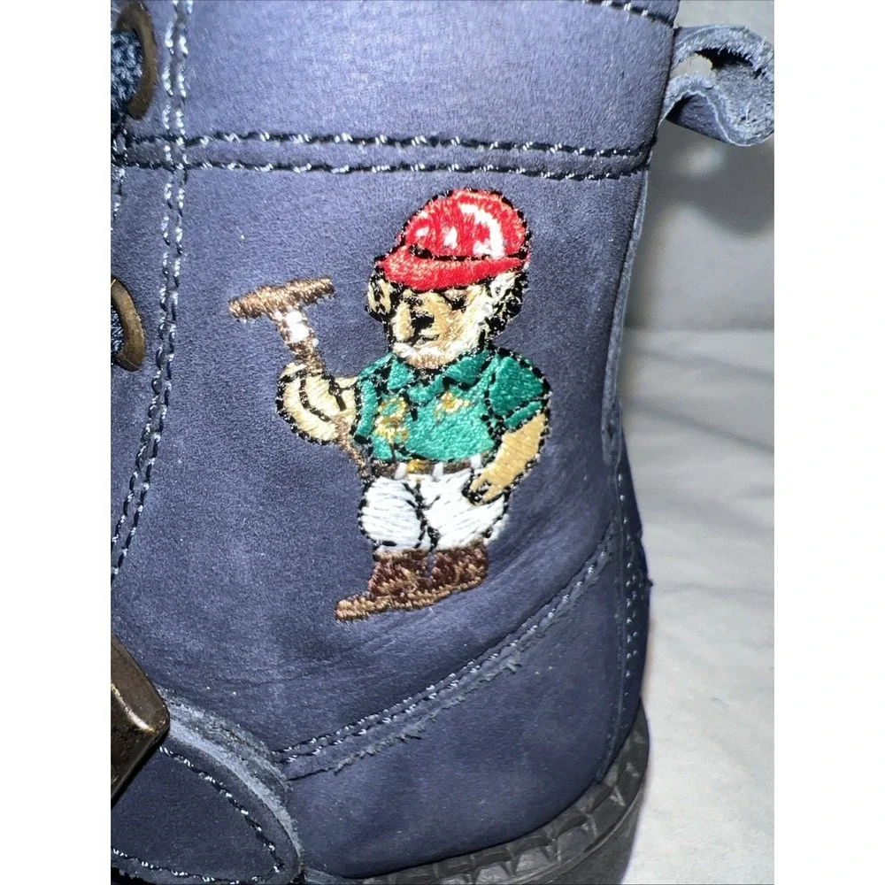 Polo Ralph Lauren Toddler Boys Ranger High ll Bear Boots Navy New Authentic Sz 4